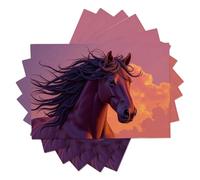 Magnificent Horse Printed Table Placemats - Ideal For Party Kitchen Dining Table - Non-Slip Washable Heat Resistant - Realistic Illustration Placemats Pack Of 4 Brown,45X30Cm