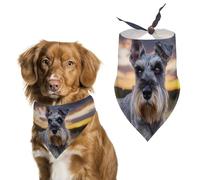 Magnificent Miniature Schnauzers Dog Bandanas Print Triangle Scarf Adjustable Dog Bibs Handkerchief Holiday Party Costumes