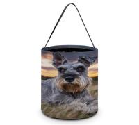 Magnificent Miniature Schnauzers Halloween Candy Buckets Gift Bags Tote Buckets with Handle for Party Supplies