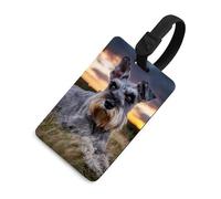Magnificent Miniature Schnauzers Luggage Tags for Suitcases Cute ID Tags Travel Baggage Tag Name Tags for Women Men