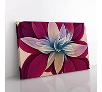 Magnificent Modern Flower Art Abstract Canvas Wall Art Print Ready to Hang, Framed Picture for Living Room Bedroom Home Office Décor, 60x40 cm (24x16 Inch)