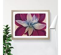 Magnificent Modern Flower Art Abstract H1022 Framed Print for Living Room Bedroom Home Office Décor, Wall Art Picture Ready to Hang, Oak A4 Frame (34 x 25 cm)