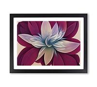 Magnificent Modern Flower Art Abstract H1022 Framed Print for Living Room Bedroom Home Office Décor, Wall Art Picture Ready to Hang, Black A3 Frame (46 x 34 cm)