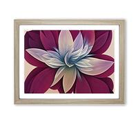 Magnificent Modern Flower Art Abstract H1022 Framed Print for Living Room Bedroom Home Office Décor, Wall Art Picture Ready to Hang, Oak A3 Frame (46 x 34 cm)