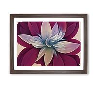 Magnificent Modern Flower Art Abstract H1022 Framed Print for Living Room Bedroom Home Office Décor, Wall Art Picture Ready to Hang, Walnut A4 Frame (34 x 25 cm)