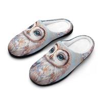 Magnificent Owl Breathable Slippers Women Slip On Winter Warm House Slippers Shoes Bedroom 7-8(39-40