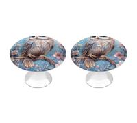 Magnificent Owl Cabinet Knobs Kitchen Drawer Pulls Door Handles 1-1/10 Inch 2 Pack