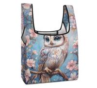 Magnificent Owl Foldable Grocery Bag Reusable Shopping Tote Washable Collapsible