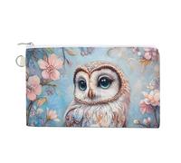 Magnificent Owl Portable Canvas Coin Purse Fashion Pencil Case Travel Makeup Bag