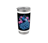 Magnificent Peacock with Roses and Lilies Stainless Steel Insulated Tumbler