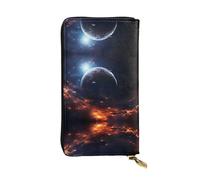 Magnificent Planet Patterned Leather Long Wallet (7.5 * 4.1 inches) | Extra Large Multi-Function Compartment | Great Gift
