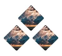 Magnificent Rainstorm Cloud Car Air Freshener, 3 Pcs Rhombus Hanging Air Freshener Cards, Long Lasting Fragrance Scented Cards for Car, Home, Office Black-style