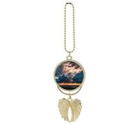 Magnificent Rainstorm Cloud Car Hanging Ornament Rear View Mirror Pendant Lucky Presents Hanging Ornament Funny Car Pendant for Office Auto Home Decoration Golden-style