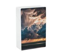 Magnificent Rainstorm Cloud Cigarette Case Waterproof Plastic Cigarette Box | Crush Proof Portable Cigarette Holder Case, Slim Compact Cigarette Case Holder for Work Travel Indoor Outdoor Gift for Smoker