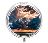 Magnificent Rainstorm Cloud Pill Box Waterproof Portable Medicine Pill Case Moisture Proof Metal Travel Pill Box with 3 Compartment Medicine Case