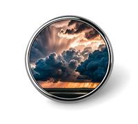 Magnificent Rainstorm Cloud Round Badge Cute Enamel Lapel Pin Brooches Button Pin Personalized Clothing Decoration Unisex Badge Holder Hats Bags Shirts Decor