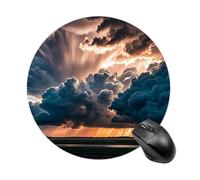 Magnificent Rainstorm Cloud Round Mouse Pad Smooth Glide Gaming Mousepad Extra Density Portable Comfortable Mouse Mat for Desk, Home, Office 7.8x7.8 Inches
