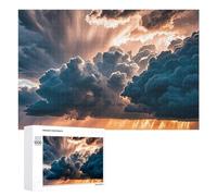 Magnificent Rainstorm Cloud Wooden Puzzles for Adults 1000 PCS Unique Shape Puzzles Wall Art Home Decor for Puzzle Lovers, Family, Friend Creative Gift Toys