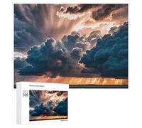 Magnificent Rainstorm Cloud Wooden Puzzles for Adults 500 PCS Unique Shape Puzzles Wall Art Home Decor for Puzzle Lovers, Family, Friend Creative Gift Toys