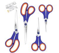 Magnificent Scissors - 4 Pack Scissors Set, Stainless Steel Sewing Shears with Soft Comfort-Grip Handles, All-Purpose Scissors for Fabric Leather Craft Office School Kitchen, Includes Measuring Tape