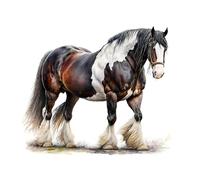 Magnificent Shire Horse - Vivid Art Print - A4-29.7 x 21 cms PRINT ONLY