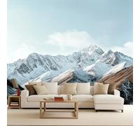 Magnificent Snow Mountain Wallpaper Mural Natural Scenery Photo Wallpaper Magnificent Snow Mountain 3D Wall Mural 150x105cm Non-Woven Premium Art Print Decoration Poster Picture for Living Room