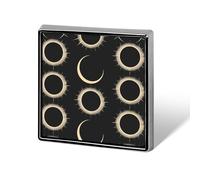 Magnificent Solar Eclipse Pattern Square Lapel Pin Brooches Badge Holder for Clothes Bags Backpack Hats