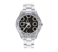 Magnificent Solar Eclipse Pattern Watches Men Analog Quartz Wrist Watches Business Casual Fashion Steel Strap Watch