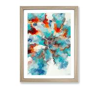Magnificent Spark Abstract Framed Print for Living Room Bedroom Home Office Décor, Wall Art Picture Ready to Hang, Oak A3 Frame (34 x 46 cm)