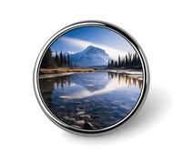 Magnificent View in Banff Badge Holder Personalized Metal Button Pin Fashion Round Badge with Pattern Pin DIY Button Badges Exquisite Brooch Crafts Gift Clothes Decorative Pins