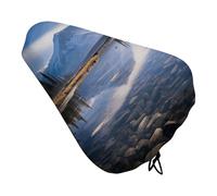 Magnificent View in Banff Bike Seat Cushion, Waterproof Bicycle Seat Cover with Drawstring, Dustproof Protection Bike Seat for Outdoor Most Bicycles and E-Bikes, Mountain Road Bikes