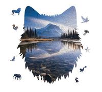 Magnificent View in Banff Jigsaw Puzzle 175PCS Wolf Head Design Puzzle Wooden Jigsaw Puzzles for Adults Families