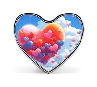 Magnificent View in Banff Lapel Pin Heart Brooches And Pins - Metal Badge for Shirts, Jackets, Hats | Durable Fashion Accessory & Gift for Men, Women, Events, Heart Shaped Drawing, Love form
