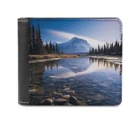 Magnificent View in Banff PU Leather Wallet Bifold Wallet Front Pocket Wallets Fashion Purse Slim Billfold Credit Card Holder