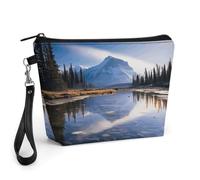 Magnificent View in Banff Travel Makeup Bag Large Capacity Toiletry Bag | Waterproof PU Leather Cosmetic Organizer Bags with Handle