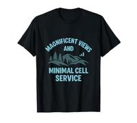 Magnificent Views Minimal Cell Service Camping Graphic T-Shirt