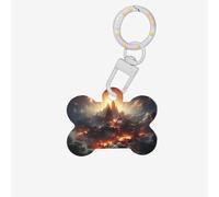 Magnificent Volcanoes Dog Tags for Pets,Bone-Shaped Acrylic Pet ID Tags,Perfect for Small to Large Dogs and Cats,Cute & Functional