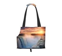 Magnificent waterfalls Printed pet shoulder bag for going out - small dog and cat dual-purpose shoulder bag