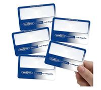 Magnifico value pack of 5 Mini Credit Card Magnifying Lenses (pocket/wallet/card size)