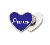 Magnifier Search Knowledge Understanding Heart Metal Pin Brooch Clip Love