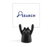 Magnifier Search Knowledge Understanding Memo Holder Cartoon Black Cat Stand Decoration