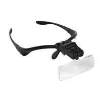 Magnifiers, Headband Magnifier with 2Led Light, Head-Mounted Handsfree Reading Magnifying Glasses, Jeweler,Watch Loupe, 5 Replaceable Lenses,