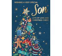Magnifique Embellished Christmas Cheer Special Son Large Christmas Greeting Card XMQ036