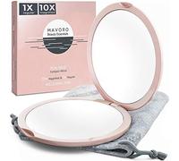 Magnifying Compact Mirror for Purses, 1x/10x Magnification - Double Sided Travel Makeup Mirror, 4 Inch Small Pocket or Purse Mirror. Distortion Free Folding Portable Compact Mirrors (Millennial Pink)