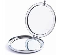 Magnifying Compact Mirror for Purses with 2 x 1x Magnification,HREW Folding Mini Pocket Double Sided Travel Makeup Mirror,Perfect for Purse, Pocket and Travel (Silver)