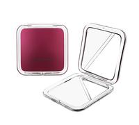 Magnifying Compact Mirror - Snowflakes Elegant Compact Pocket Mini Makeup Mirror Double Sided 1x/10x Magnification Cosmetic Mirrors Handheld Portable for Travel and Purses (Purple)