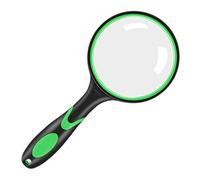 Magnifying Glass 10X, Handheld Magnifier with Non-Slip Soft Rubber Handle for Insect Hobby Observation,Home Learning, Reading and Fault Finding (Green)