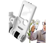 Magnifying Glass - 2.76x2.56x4.33 Inch Magnifying Glass | Illuminated Magnifying Lene, Portable Microscope with 10x-80x Zoom, LED Lighted Portable Microscope for Reading p