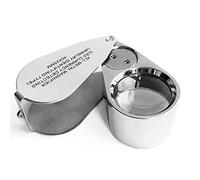 Magnifying Glass 40X Full Metal Illuminated Magnifier,Pocket Folding Magnifying Glass with 3 LED, for Coins, Stamps(Currency Detecting)