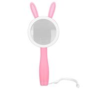 Magnifying Glass 5X 10X Double Lens HD Reading Magnifier with Comfortable Plastic Handle Cartoon Pink Rabbit Design for Adults Seniors ABS Material Lightweight Portable
